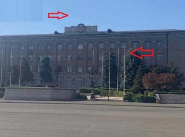 Xankəndidə qondarma rejimin “bayraq”ları endirildi – FOTO