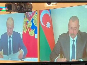 Üçtərəfli bəyanat imzalandı – FOTOLAR