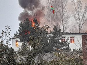 Qazax rayonun DSX-nin Sınıq Körpü Gömrük postunda  yanğın baş verib – FOTO