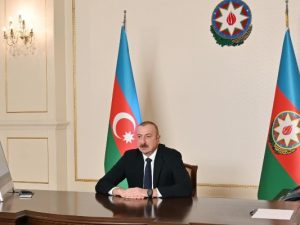 Prezident yeni sədri videoformatda qəbul etdi – FOTO