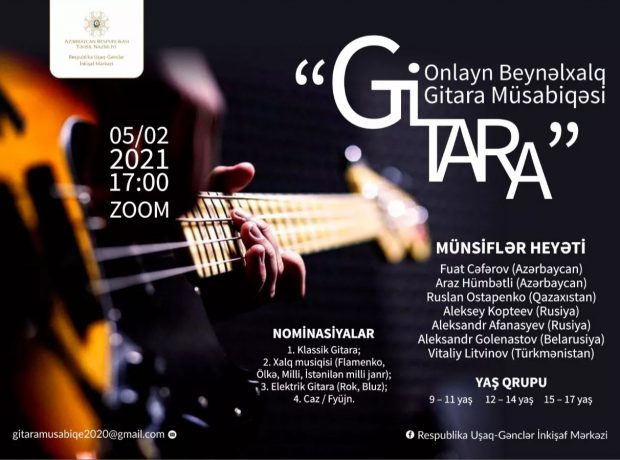 Təhsil Nazirliyi tərəfindən onlayn beynəlxalq gitara müsabiqəsi yekunlaşıb – FOTOLAR