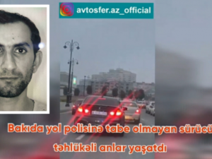 Bakıda yol polisindən qaçan “BMW” sürücüsü təhlükə saçdı – VİDEO