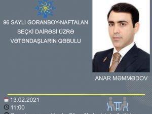 Deputat Anar Məmmədov Goranboy və Naftalan sakinlərinə müraciət etdi.