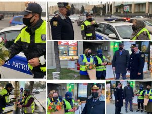 Yol polisi paytaxt yollarında təmizlik işləri ilə məşğul olan xanımları təbrik etdi – FOTOLAR