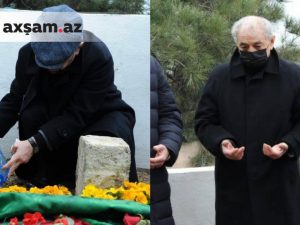 Fəxrəddin Manafov xanımının məzarı üstə – FOTOLAR