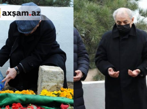 Fəxrəddin Manafov xanımının məzarı üstə – FOTOLAR